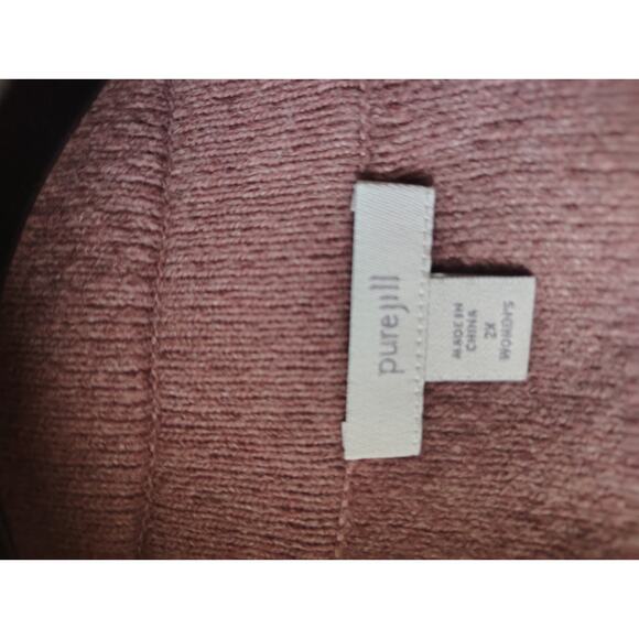 J. Jill Knit Cardigan Rose Mauve Womens Plus 2X Oversized - Picture 4 of 6